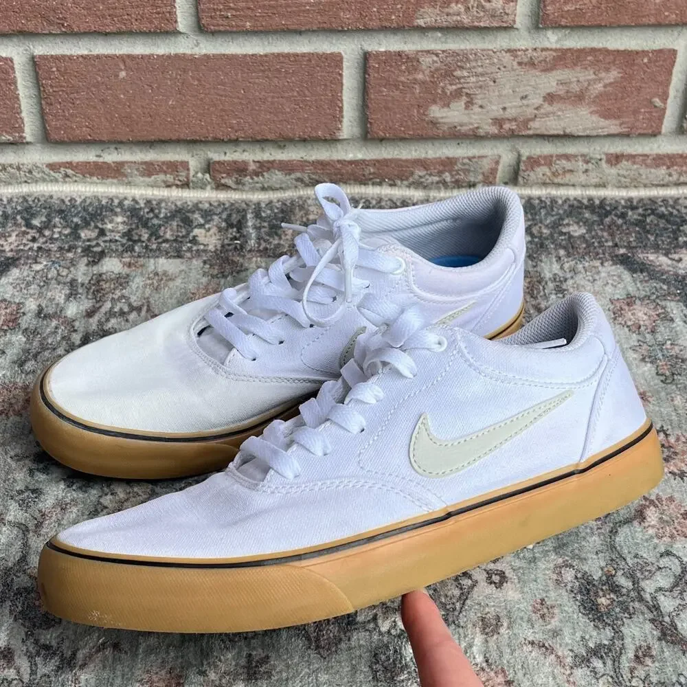 Nike SB Chron 2 / Men's 9 / Canvas White Gum Light Brown Skate Shoes DM3494-105